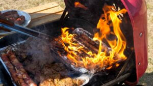 Cookout Grill On Fire